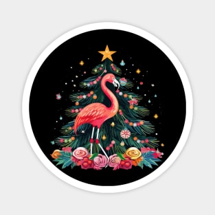 Flamingo Christmas Magnet